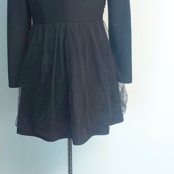 Vintage Black Wool and Netting Coat - Size S - Picture 8 of 8